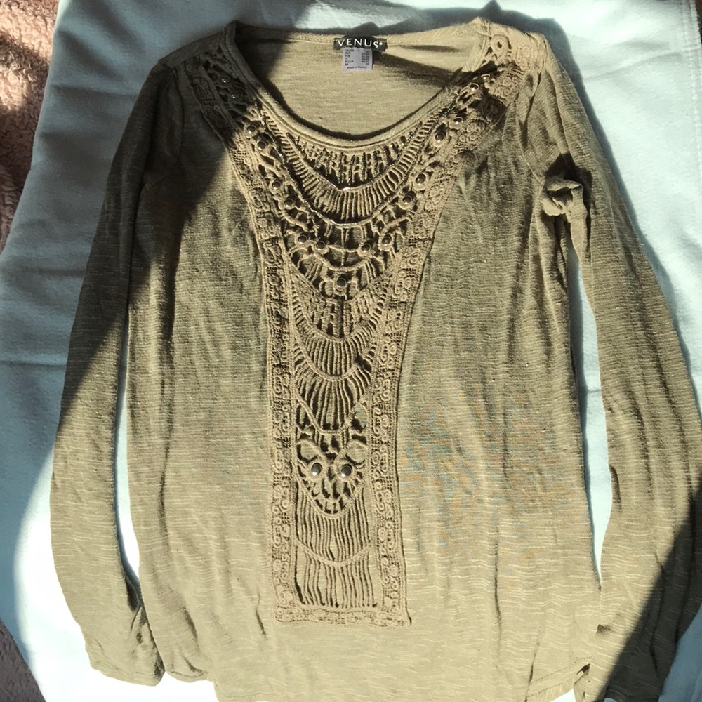 Brand new Venus olive green long sleeve top